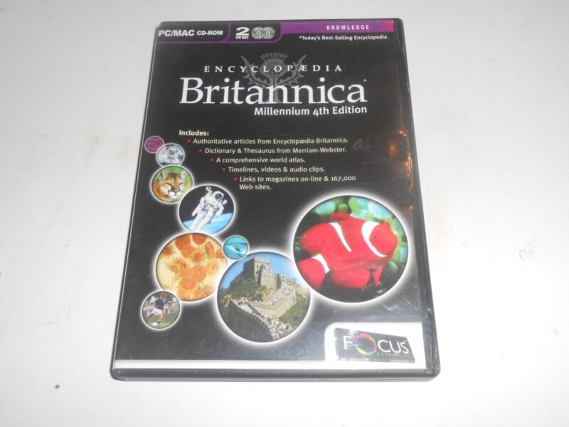 Encyclopedia Britannica Millennium 4th Fourth Edition For Pc / Mac - 2 Cd Set B