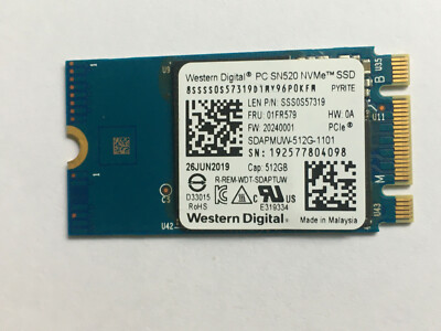 Western Digital PC SN520 NVMe  256GB 512GB M.2 2242 PCIe3 x 2 For Lenovo Laptop