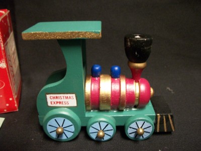 Vintage 1985 Enesco Wooden Christmas Holiday Locomotive/ Train