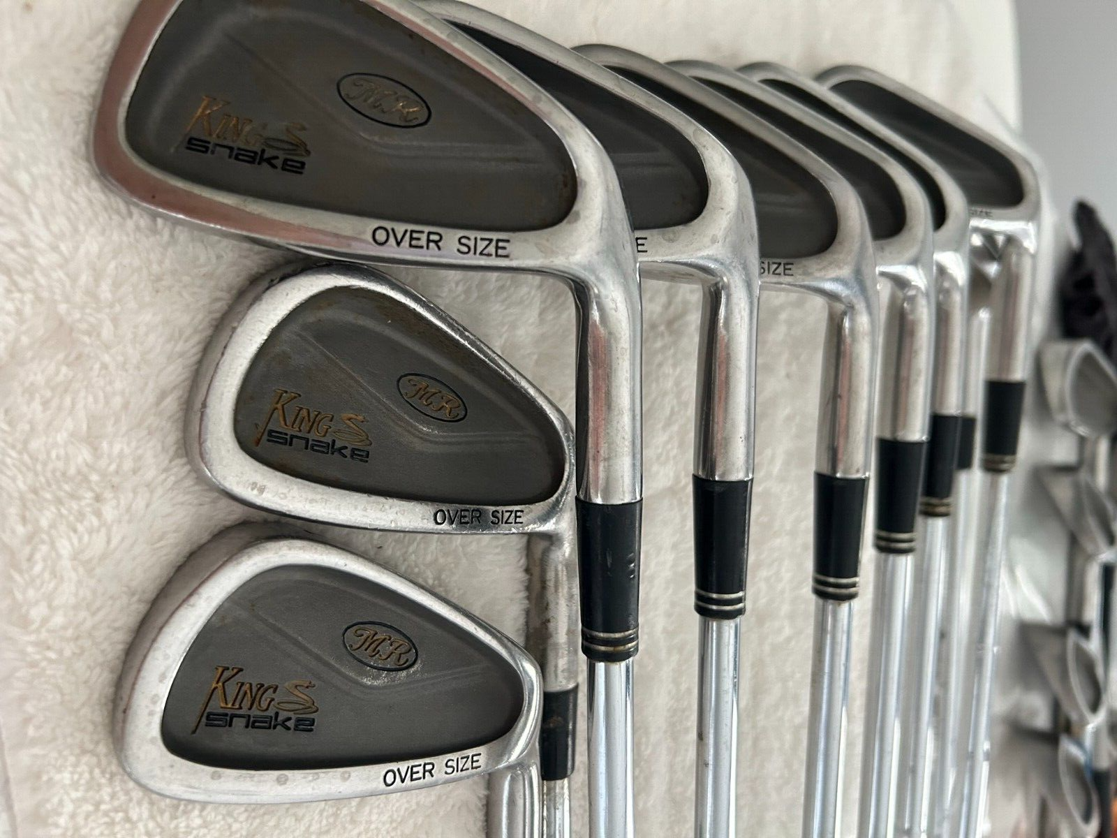 KING COBRA SNAKE MR Set of 9 irons: 2-9 & Pitching Wedge stiff flex steel shafts
