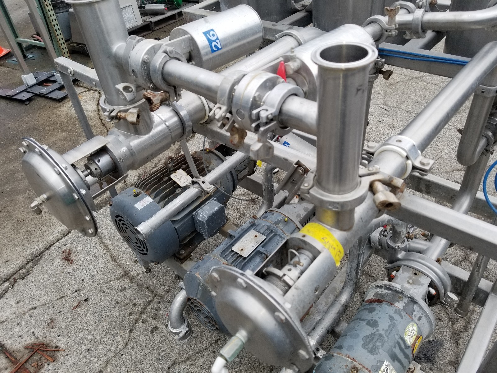 Stainless triple Pump and tank Mixing Station, all Food Grade Stainless