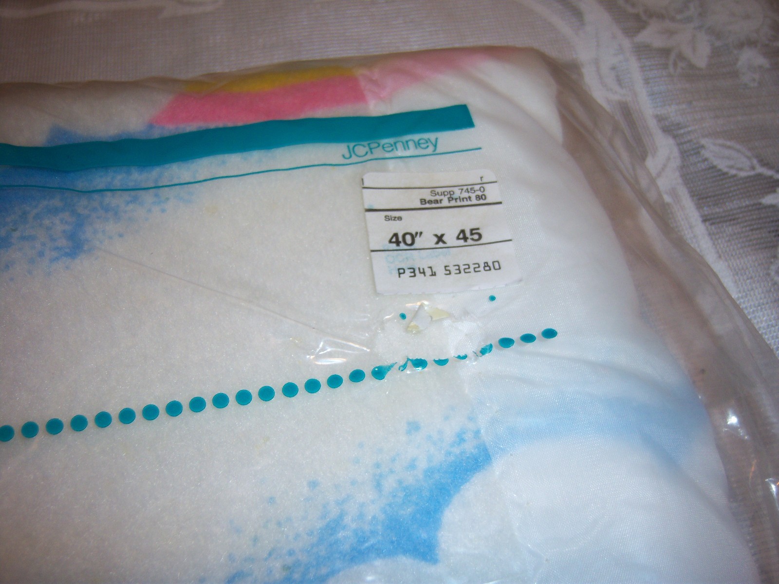 Vtg Toddle Time Crib Blanket Happy Bears Hot Air Balloon Rainbow JCPenney 40x45