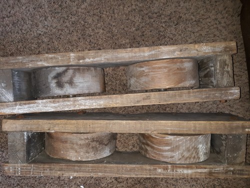 4 Vintage Wood Homemade Buggy Wheels  Garden Cart Wagon unusual Antique wooden