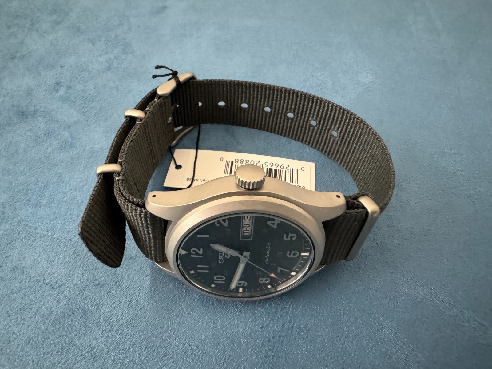 Pre-owned Seiko 5 Sports Collection Blue-gray Dial, Stainless Steel Watch For Men Srpg31