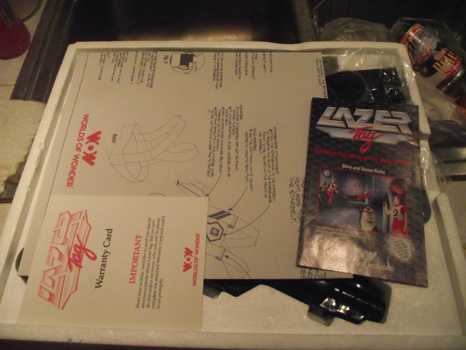 VINTAGE 1986 LAZER TAG in BOX ~ Laser LASERTAG Lazertag Worlds of Wonder WOW!
