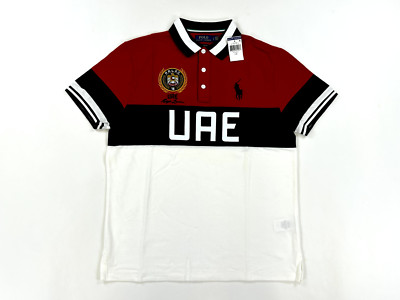 Polo Ralph Lauren Custom Slim Fit 3/4 Big Pony UAE Polo - Red/Black/White - Sz L