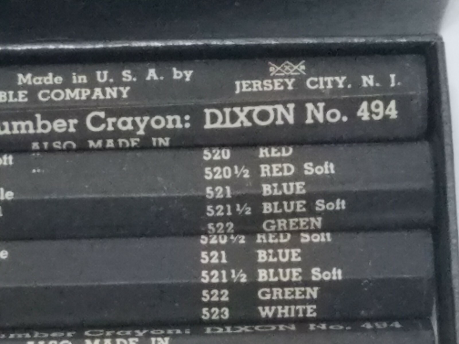 Dixon Lumber Crayons - Model 494  Carbon Black - Box of One Dozen Joseph Dixon
