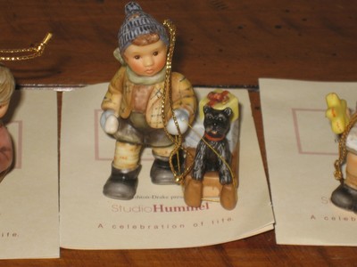 Berta Hummel Christmas Ornaments Off We Go, My First Snowman, Star Bright Goebel
