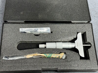 Mitutoyo 129-109 0-50mm metric depth micrometer. Interchangeable rods.