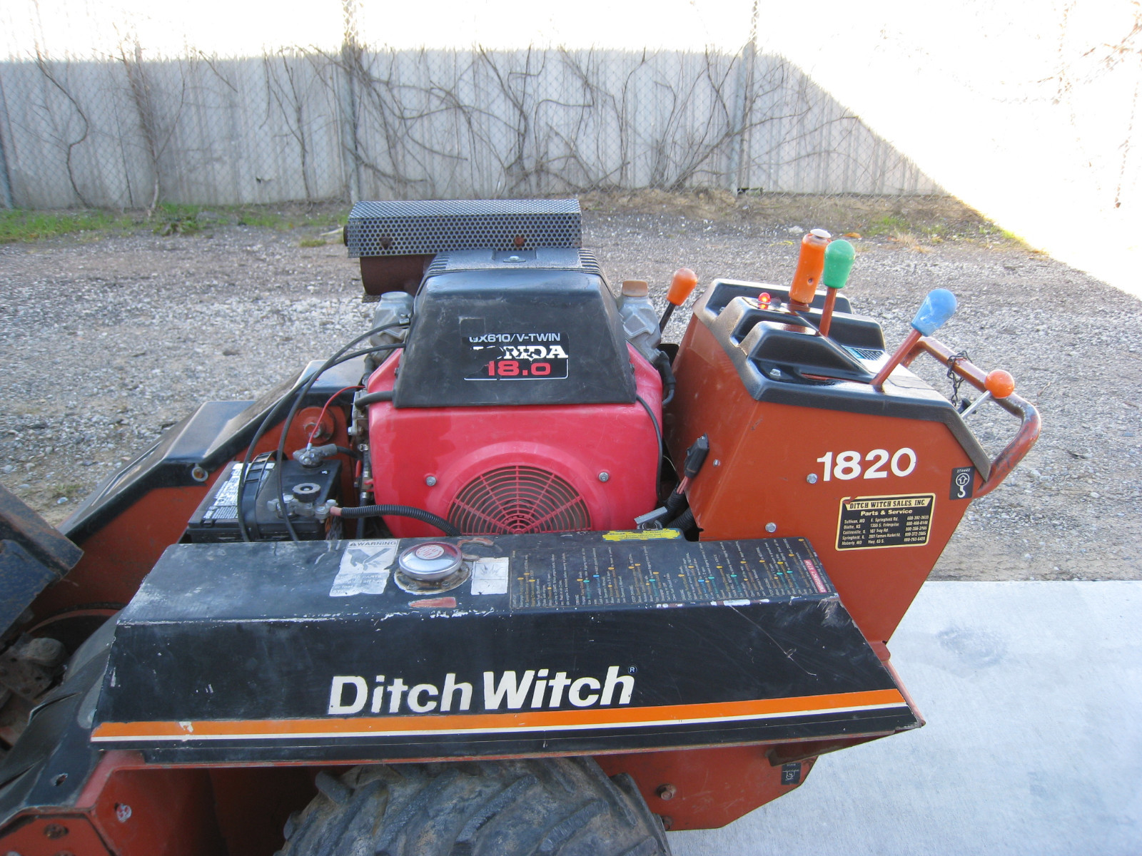 2006 Ditch Witch 1820H Walk Behind Trencher w/ Ditch Witch S2A Trailer 1820 Used
