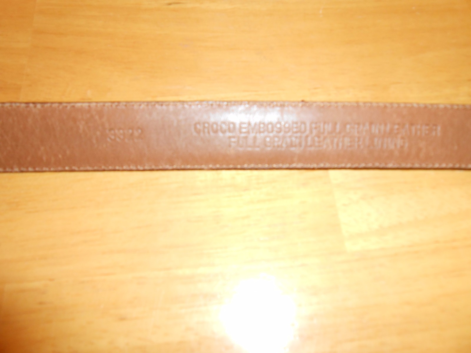 Croco Embossed Brown Full Grain Leather Women's Belt Free Shipping!