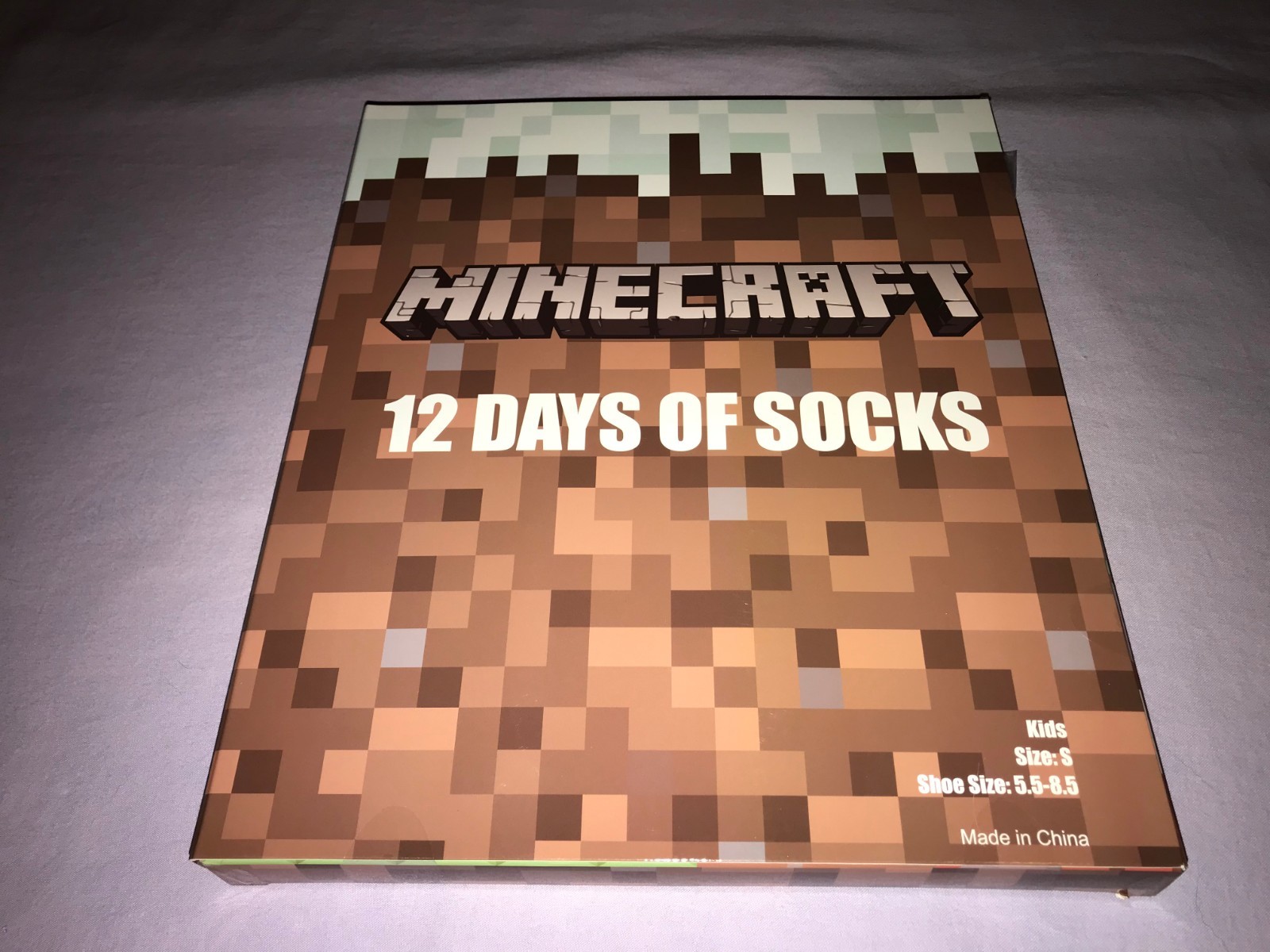 12 DAYS OF SOCKS MINECRAFT KIDS SIZE SMALL 5.5-8.5  **NEW**