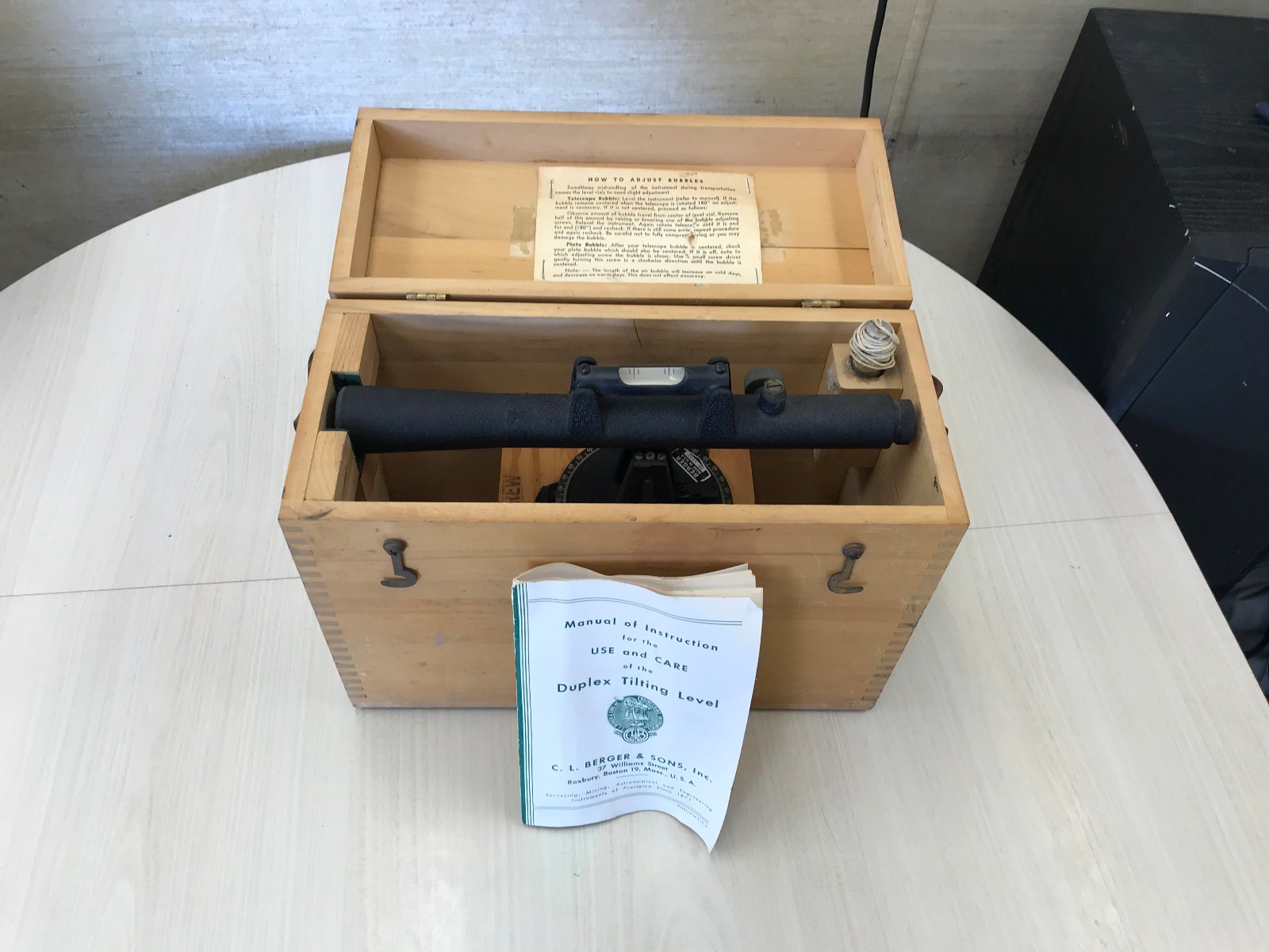 Berger Instruments Model 1B Duplex Tilting Level Vintage Made In USA