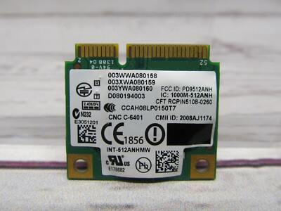 Intel Wifi Link 5100 Half Size MiniPCI-e 512AN_HMW 300m Card (P/N: 0H006K)