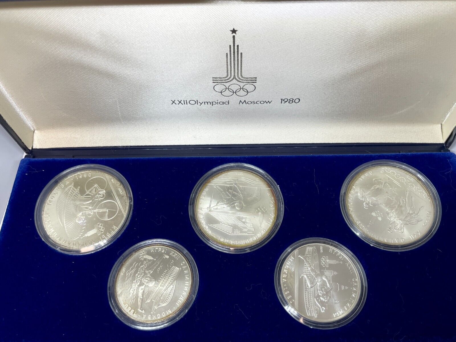1980 (1978) Moscow USSR 5 Coin Silver Olympic Set 5 & 10 1980 (1978) Moscow USSR 5 Coin Silver Olympic Set 5 & 10