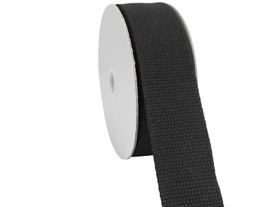 1 1/2 inch 30ft Black Heavy Cotton Webbing Strap Wide Flat Weave Webbing Stra...