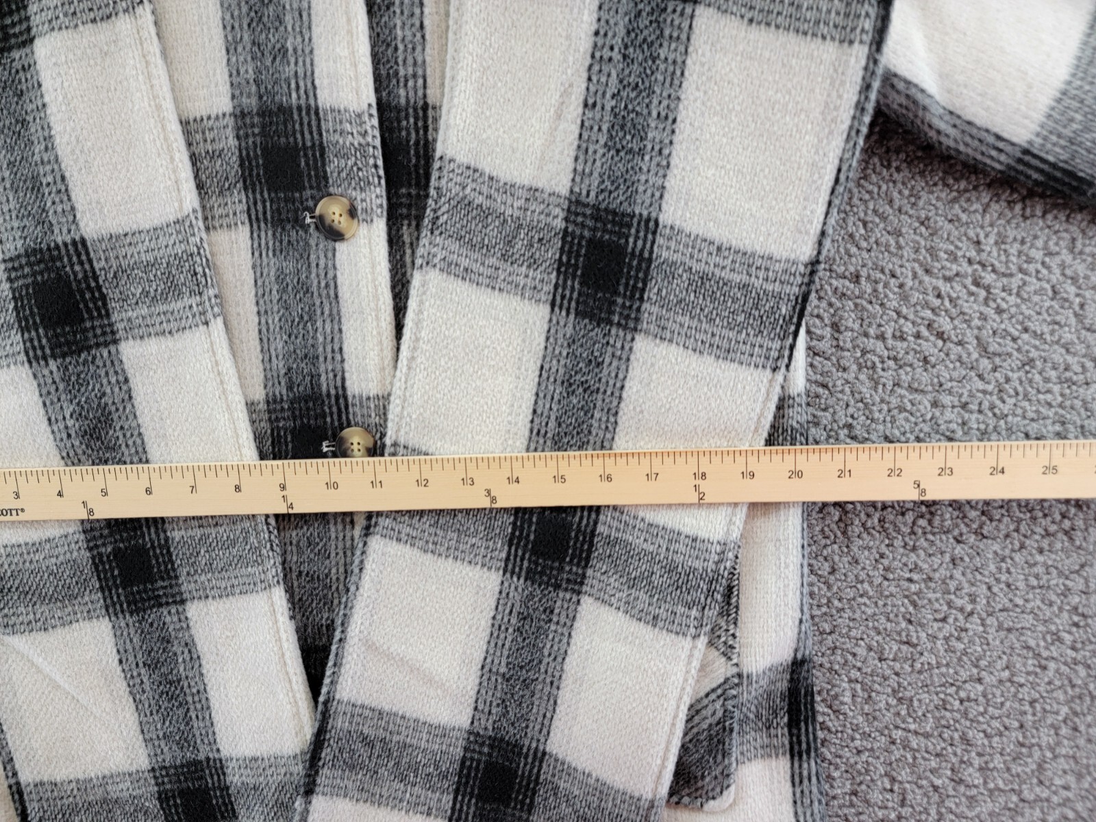 AQUA Scarf Collar Coat Women's S Black/White Check Wool Blend Patch Pocket L/S - Picture 6 of 12