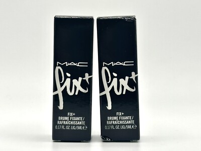 2 x MAC Fix Plus Skin Refresher Finishing Mist Spray 0.17oz Travel Mini NIB