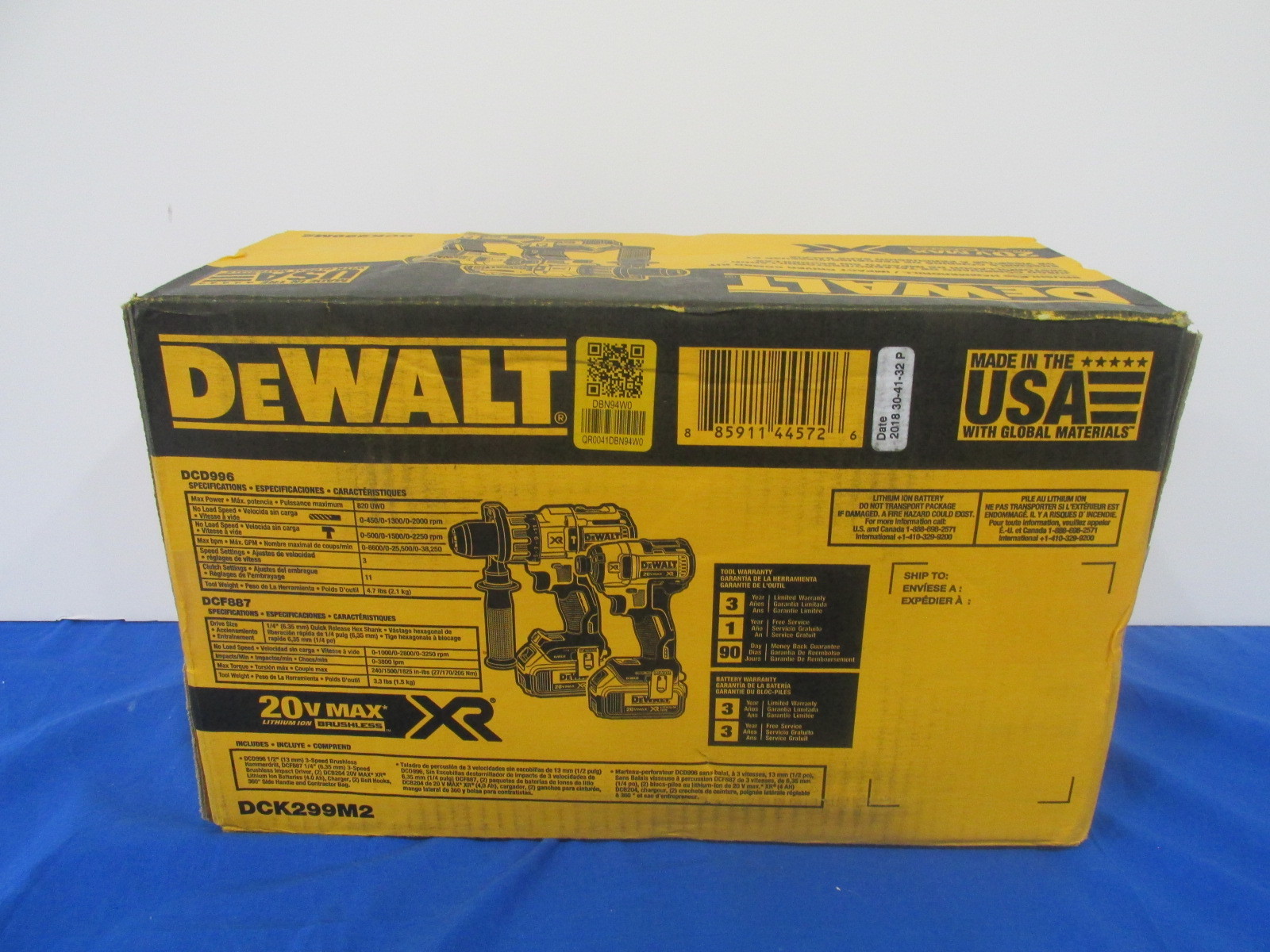 DEWALT 20V Cordless Hammerdrill & Impact Driver Combo Kit - DCK299M2
