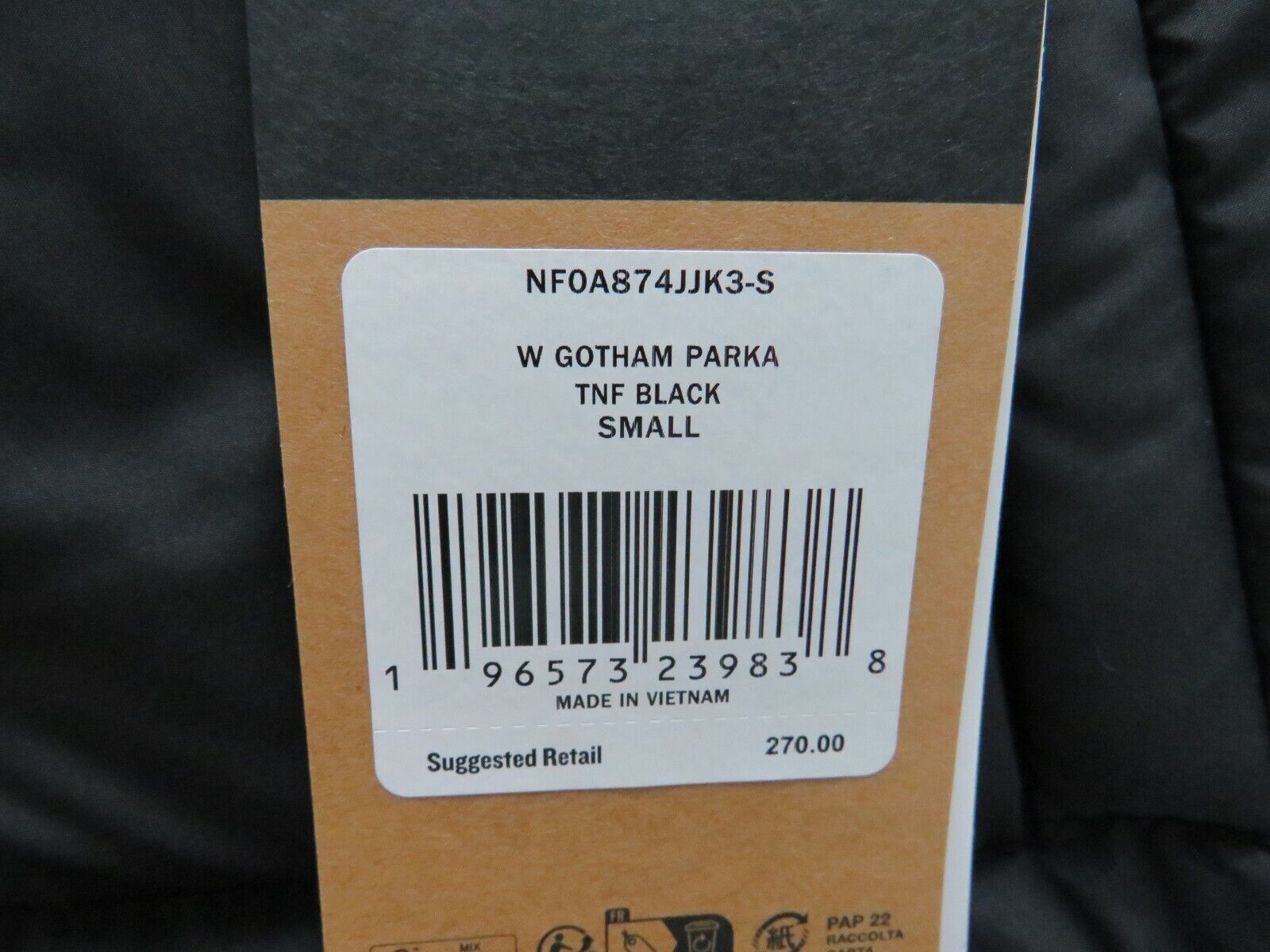 Pre-owned The North Face Womens  Gotham Mid Parka 550-down Winter Jacket Hooded - Black In Tnf Black / Tnf White Logo