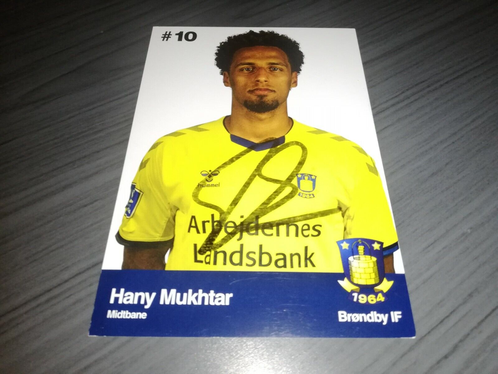 Hany Mukhtar hand signed Brondby IF autograph card MLS Hany Mukhtar hand signed Brondby IF autograph card MLS