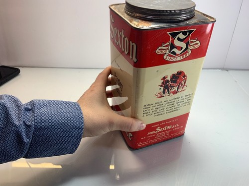 Sexton Pure Spice Tin Parsley Flakes Chicago Illinois Red Vintage 10”