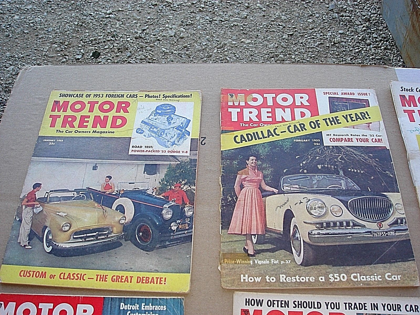 Lot of 12 VINTAGE 1953 MOTOR TREND CAR MAGAZINE Complete Year Chevy Ford Mopar