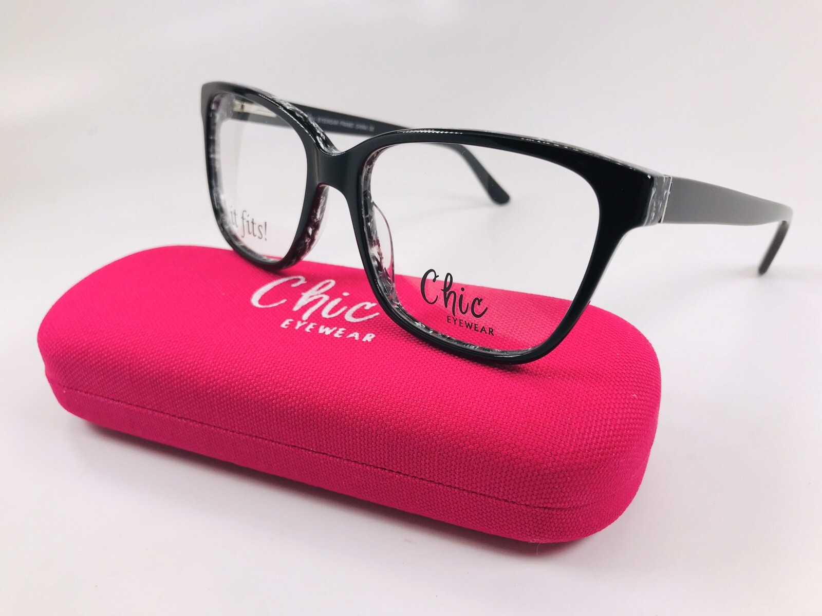 New Chic Black JUSTINE Eyeglasses 57mm with Case For The  display picture 2