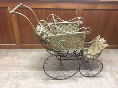 antique wicker baby buggy