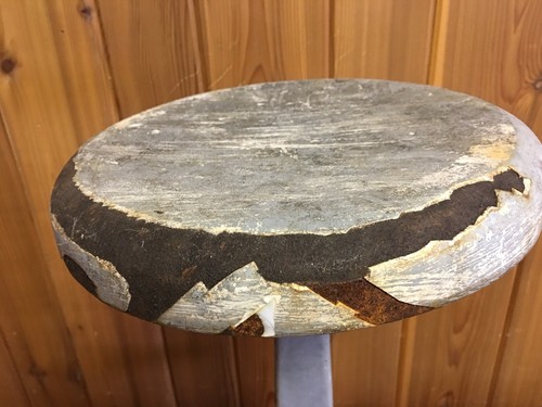 Vintage Porcelain Cast Iron Ice Cream Parlor Stool-Soda Fountain - Art Decco -