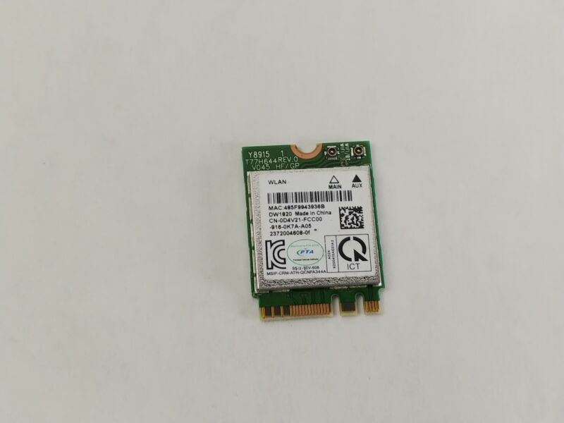 Dell Wireless 1820 Dw1820 802.11ac M.2 Wireless Card + Bluetooth D4v21
