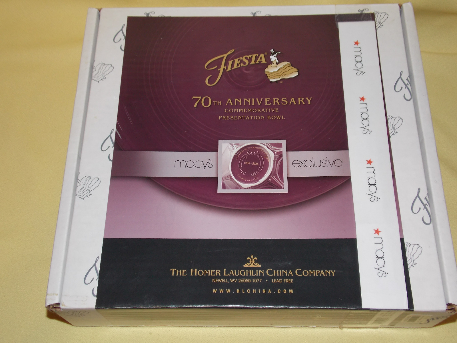 Macy's Exclusive Fiesta 70th Anniversary 2006 Commemorative Presentation Bowl