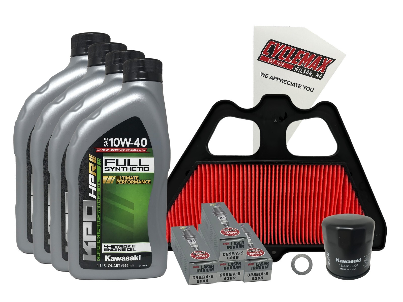 Cyclemax Full Synthetic Tune Up Kit w/ Plugs fits Kawasaki