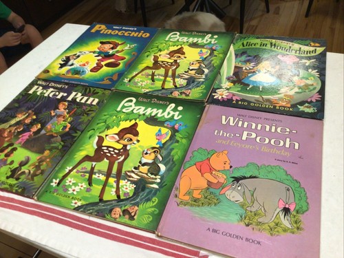 Vintage Walt Disney Big Golden Book Collection of 6 | eBay