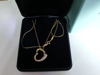 TIFFANY & Co. Rare 18k Yg Gold Elsa Peretti Diamond Open