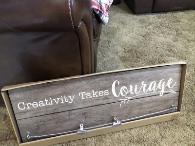 New''Creativity Takes Courage '' wall plaque hanging with clip for photo