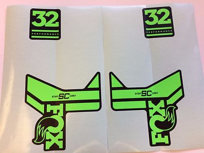FOX 32 Performance Series Stepcast Fork Green Left & Right Decal Set Stickers