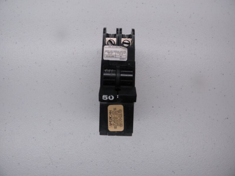 American Circuit breaker FPE 2 pole 50 amp breaker Stab-lok Plug in Thin NC0250