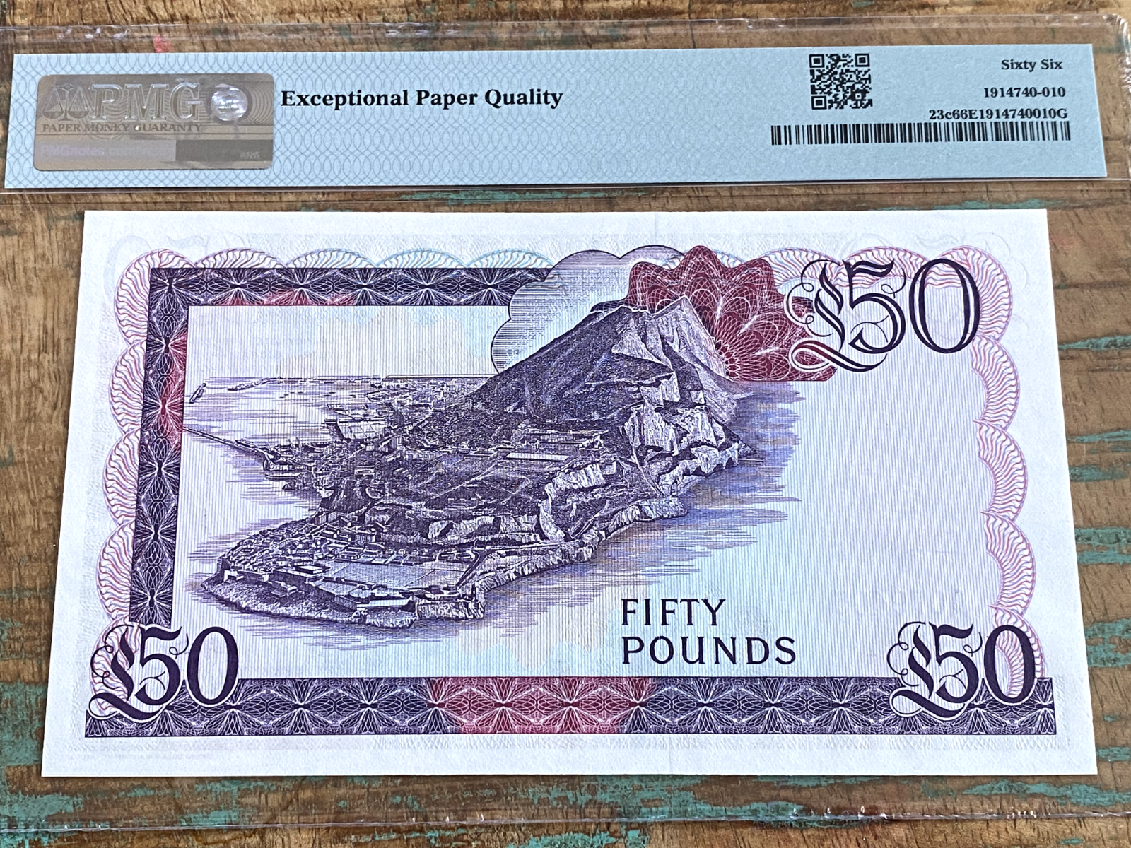 Gibraltar 20 Pounds 1986 23c PMG 66EPQ