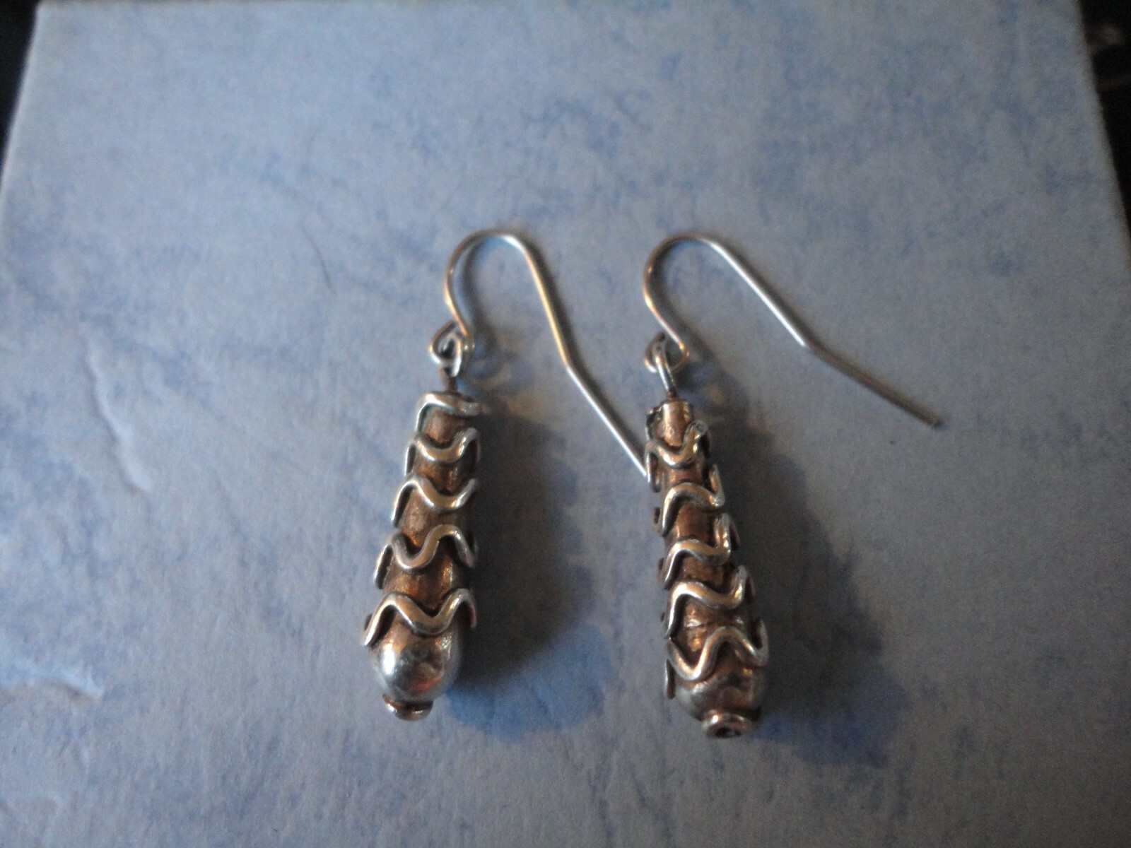 Vintage Southwestern Sterling Silver Hook Dangle Earrings