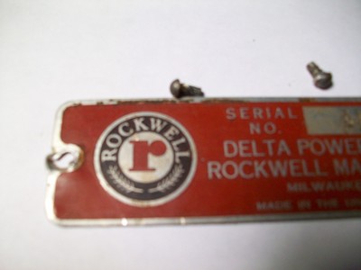 Nameplate Delta Rockwell 11