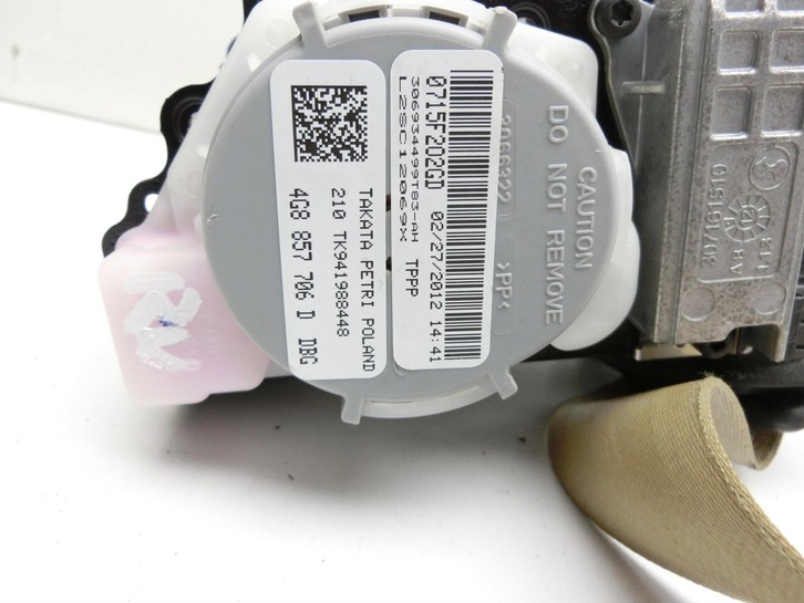 Audi A6 4G 11-14 Kombi Gurt Sicherheitsgurt Gurtstraffer für Beifahrer Rechts Vorne Audi A6 4G 11-14 11.04.2012... Vorschau 3
