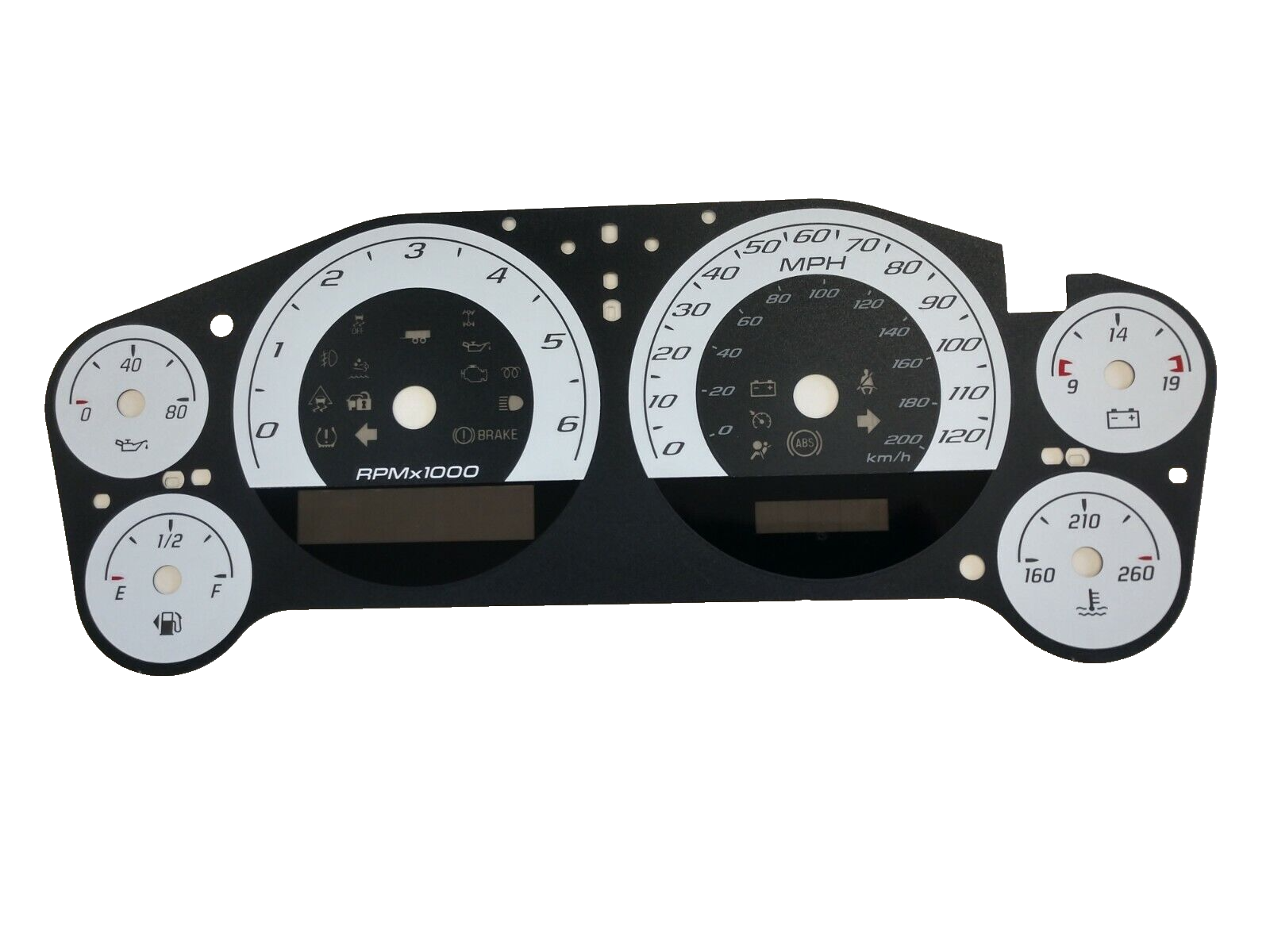 US Speedo Custom Gauge Face for 2007-2013 Chevrolet GMC Trucks & SUVs Gas Engine