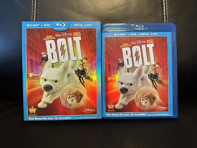 Bolt Blu-ray + DVD (2009) With OOP *MINT* Embossed Slipcover *NO DIGITAL*