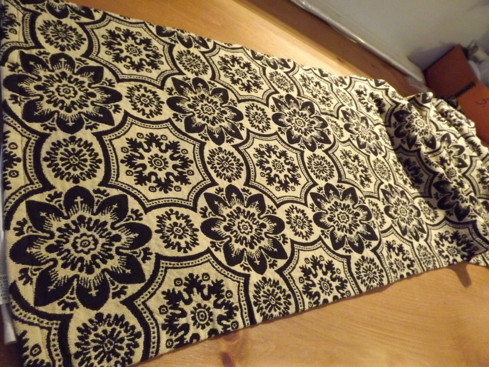 HOME COLLECTION by RAGHU BLACK & TAN VALANCE 2 available 78wX14.5