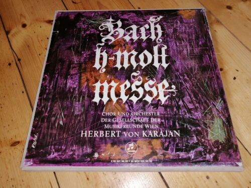 Johann Sebastian Bach H-moll-Messe Herbert von Karajan 3 LP s Box Schallplatten 