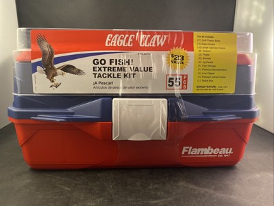 Eagle Claw Flambeau Go Fish Value Tackle Kit 55 Pieces Fishing Lures & More NEW