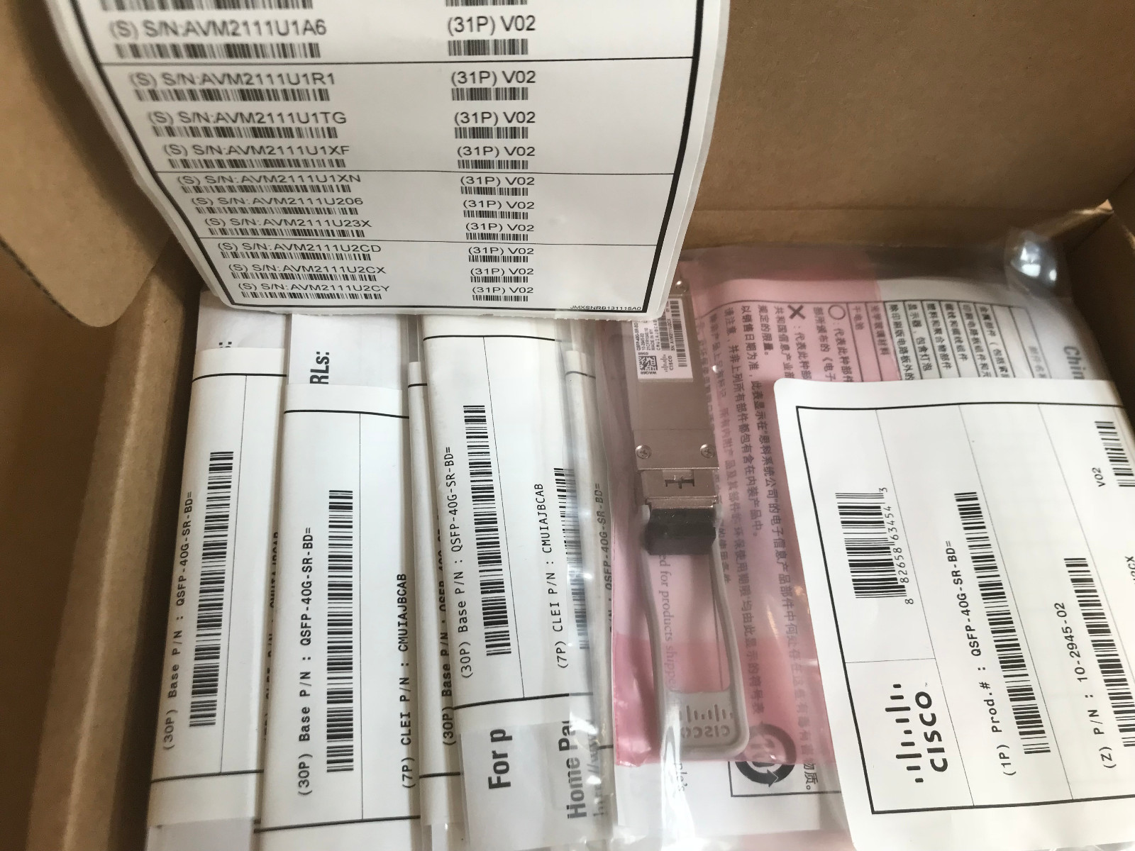 Lot of 21 New sealed Cisco QSFP-40G-SR-BD= SPARE QSFP40G BIDI SHORTREACH