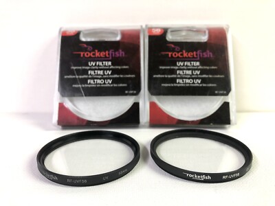 Rocketfish 58mm UV Filters, Lot Of 2, For DSLR Canon & Nikon Lenses