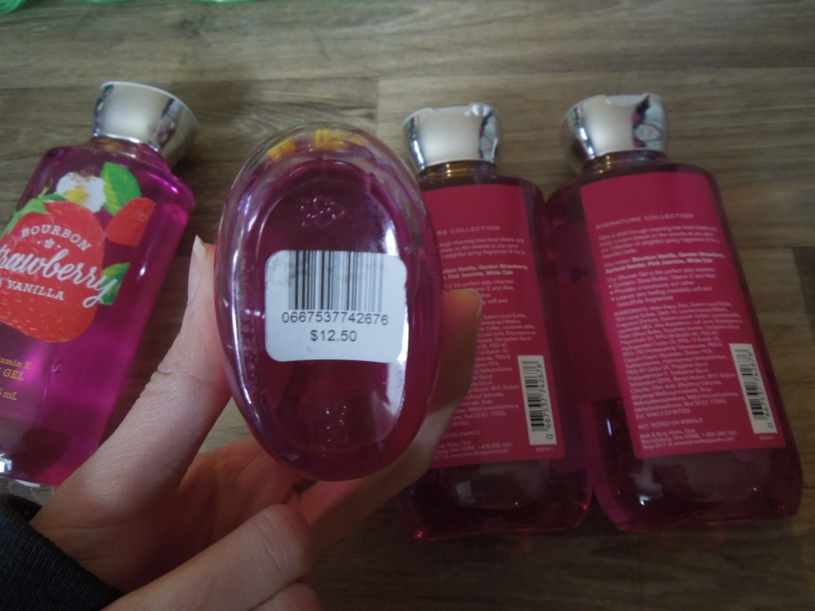 Lot of 4 Bath and Body Works Bourbon Strawberry Vanilla Shower Gels 10oz (New)